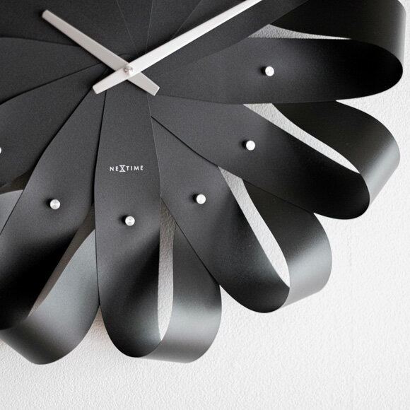 NEXTIME ネクスタイム 大型 51cm 掛け時計 アナログ 時計 秒針なし スイープ 音がしない 静音タイプ Kazaguruma ブラック ミッドセンチュリー (NT-J020) [3]