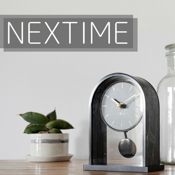 Other - NEXTIME ネクスタイム 小型 置き時計 置時計 振り子時計 アナログ ステップ Marble Pendulum ブラック　(NT-J028)