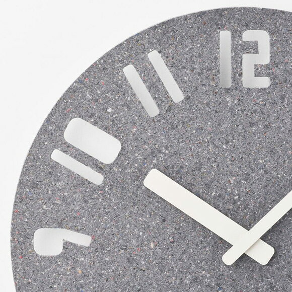 Lemnos レムノス 掛け時計 アナログ 日本製 リサイクル 秒針なし 風防なし 2針 ダークグレー PANECO CLOCK パネコクロック HIL22-10DGY (TL-HIL22-10D) [3]