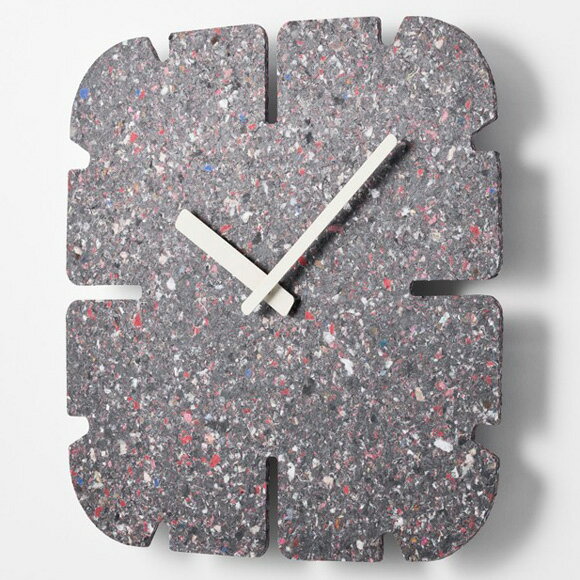 Lemnos レムノス 掛け時計 アナログ 日本製 リサイクル 秒針なし 風防なし 2針 スリット四角 PANECO CLOCK パネコクロック HIL22-11B MID　(TL-HIL22-11B) 2