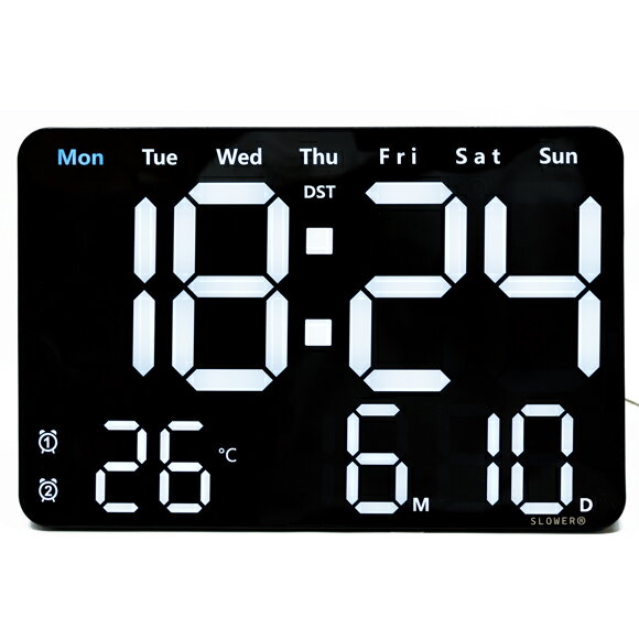 目覚まし時計 置き掛け兼用 デジタル LEDクロック ビエント SLW368 (TRI-SLW368)