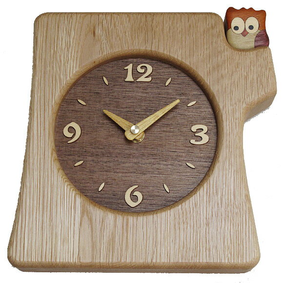 掛け 掛時計 時計 木製 フクロウ 天