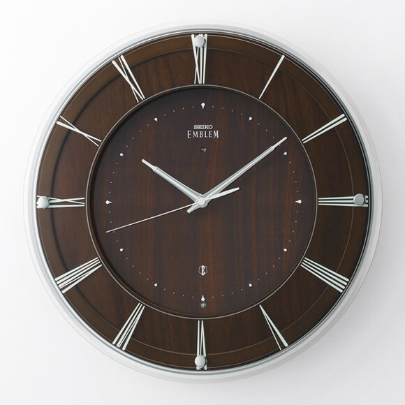 【エントリーで2個以上購入でP5倍・3個以上購入でP10倍】セイコー (SEIKO) EMBLEM 掛け時計 電波時計 木枠 スイープ 音がしない 静音タイプ おやすみ秒針 HS558A