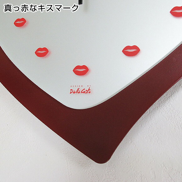 掛け時計 時計掛時計 大型 ハート メタル 銀 シルバー イタリア デザイン リビング バー クラブ スナック 店舗 ロビー 送料無料 開店 開業 ギフト 贈り物 贈答品 プレゼント (CEA-FE0218) [2]