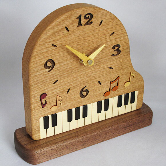 置き時計 木製 ピアノ 音楽 天然 無