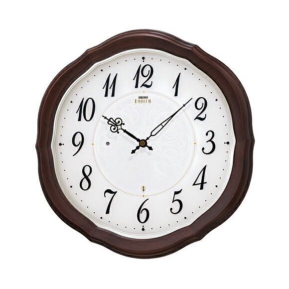 新品SEIKO EMBLEM 電波掛時計　HS445B クリスタル振り子 SEIKO EMBLEM(セイコー エムブレム) 木枠 電波アミューズ掛け時計