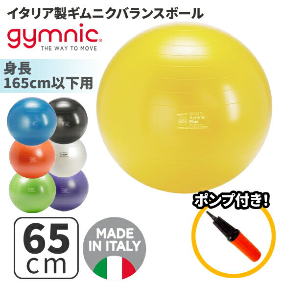 ギムニク バランスボール ギムニクプラス65 フィットボール 65cm ブルー イエロー グリーン パール ブラック (GY95-2…