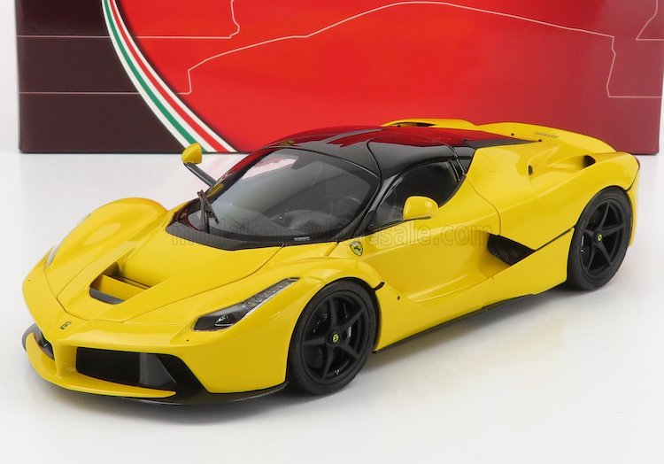 ミニカー 1/18 ラフェラーリ BBR-MODELS 1/18 FERRARI LAFERRARI 2013 BLACK WHEELS GIALLO MODENA - YELLOW BLACK BBR182200