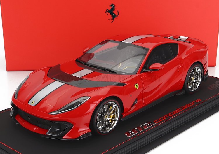 ミニカー 1/18 フェラーリ 812 BBR-MODELS 1/18 FERRARI 812 COMPETIZIONE 2021 ROSSO CORSA 322 - SILVER RED P18207B1R-VET