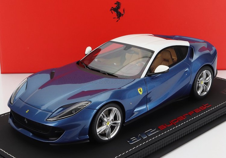 ミニカー 1/18 フェラーリ 812 スーパーファスト BBR-MODELS 1/18 FERRARI 812 SUPERFAST 2017 BLUE MET WHITE P18147SA-VET