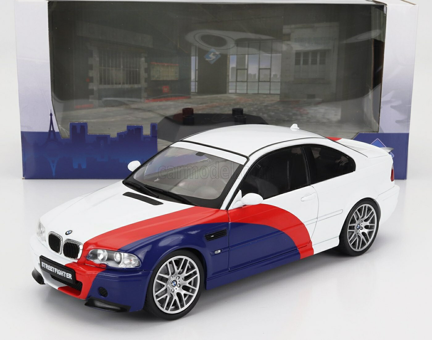 ミニカー 1/18 BMW 3シリーズ M3 SOLIDO 1/18 BMW 3-SERIES M3 (E46) COUPE STREETFIGHTER 2003 WHITE BLUE RED 1806505