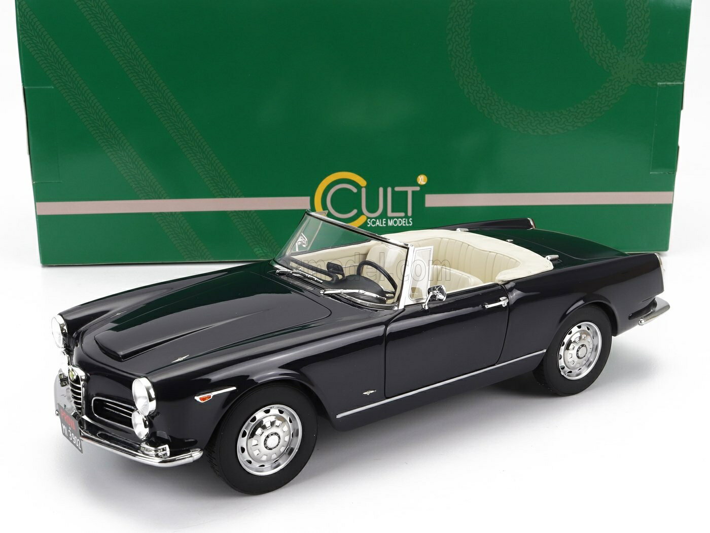 ߥ˥ 1/18 եᥪ 2600 CULT-SCALE MODELS 1/18 ALFA ROMEO 2600 SPIDER TOURING CABRIOLET OPEN 1961 BLACK CML039-2