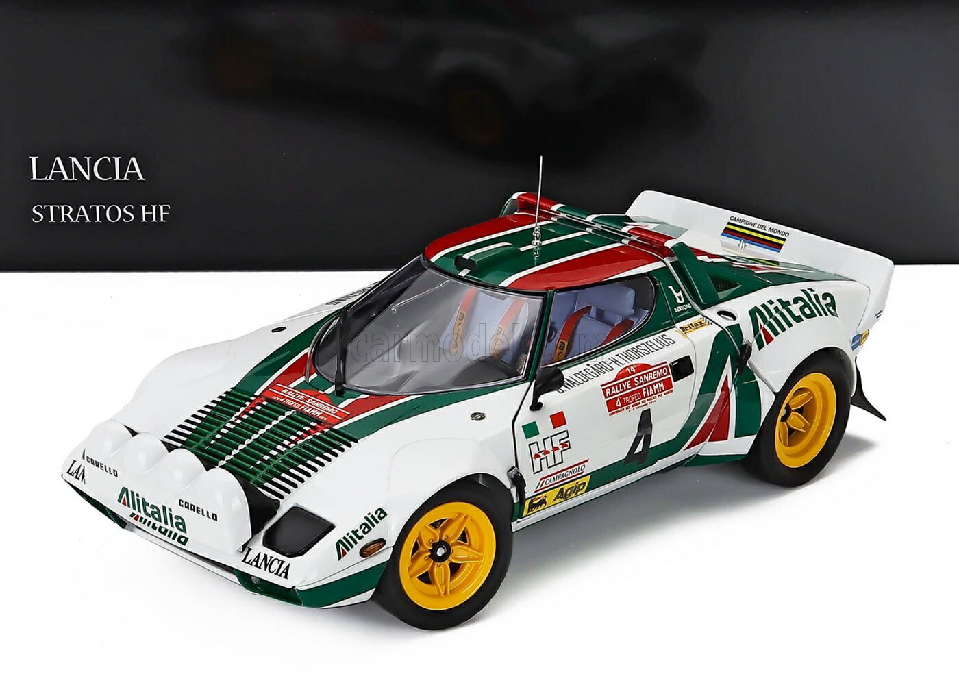 樂天商城 - ミニカー 1/18 ランチア ストラトス 京商 KYOSHO 1/18 LANCIA STRATOS HF ALITALIA (night version) N 4 WINNER RALLY SANREMO 1976 WHITE GREEN 08130F
