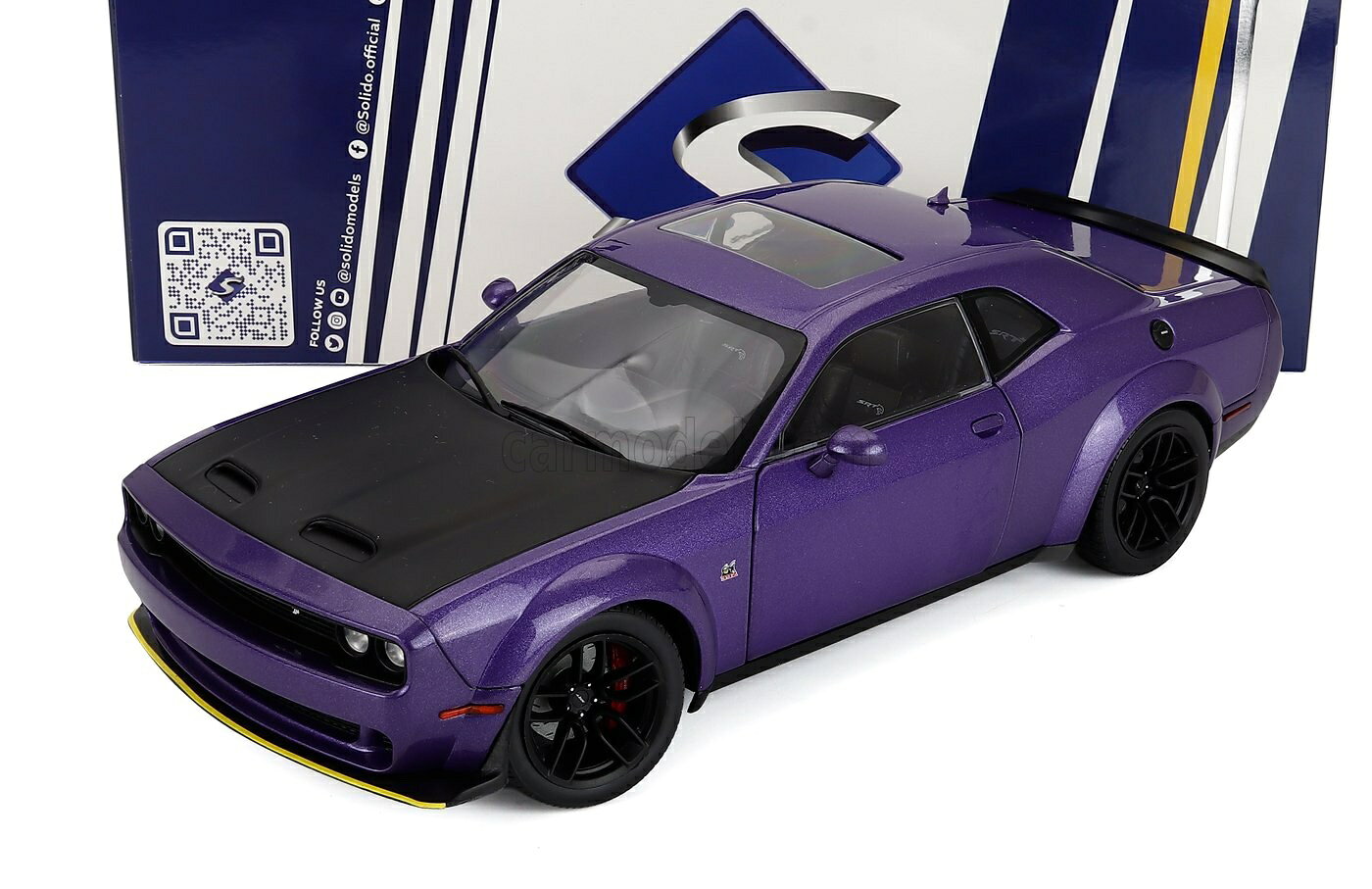 ミニカー アメ車 1/18 ダッジ チャレンジャー ソリド SOLIDO 1/18 DODGE CHALLENGER SRT HELLCAT 2020 BLUE PURPLE 1805714