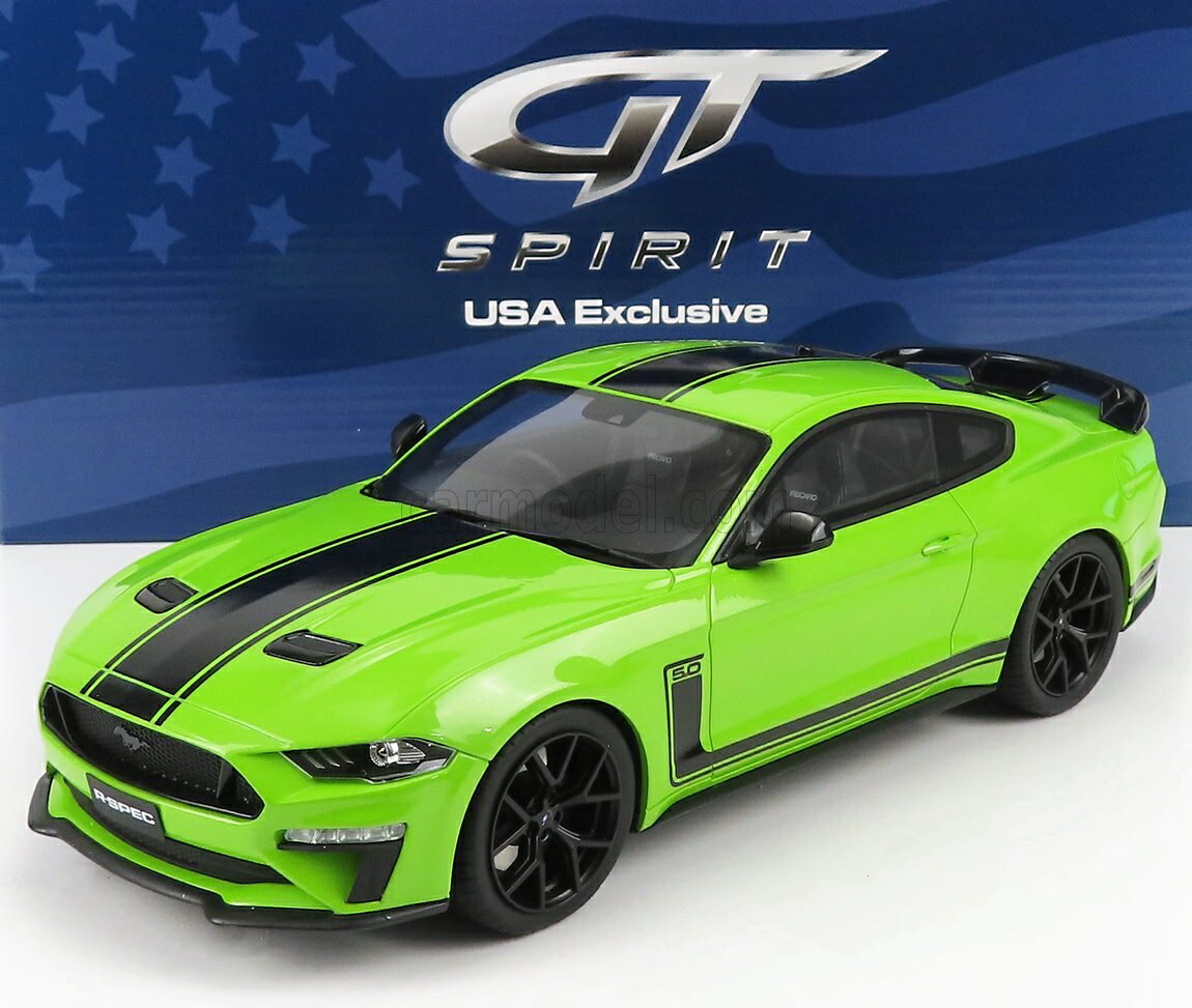 ミニカー アメ車 1/18 フォード マスタング GT-SPIRIT 1/18 FORD USA MUSTANG COUPE 5.0 R-SPEC RHD 2020 LIGHT GREEN BLACK US048