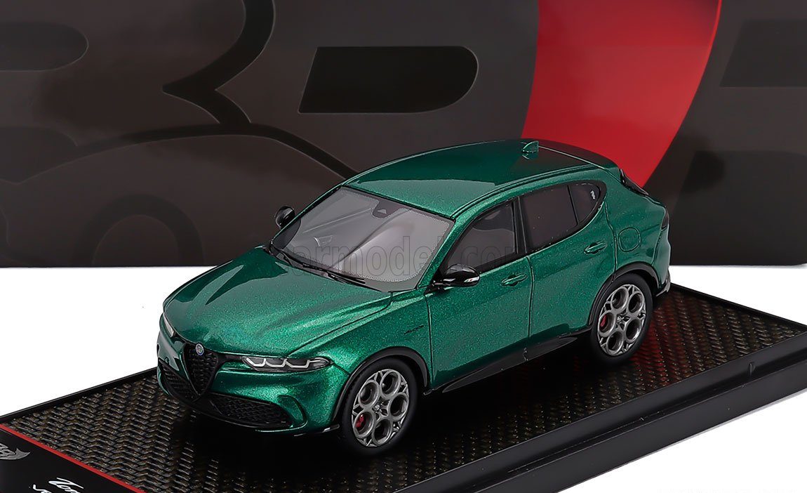 Trademark: BBR-MODELS Brand: ALFA ROMEO Model: TONALE VELOCE Scale: 1/43 Manufacturer code: BBRC308C Colour: MONTREAL GREEN Material: RESIN Year: 2022 Notes: LIMITED 50 ITEMS