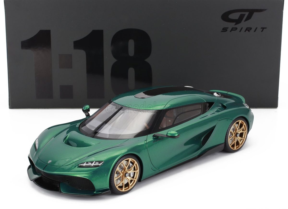 Trademark: GT-SPIRIT Brand: KOENIGSEGG Model: GEMERA Scale: 1/18 Manufacturer code: GT888 Colour: RACING GREEN Material: RESIN Year: 2024 EAN: 9580010314652