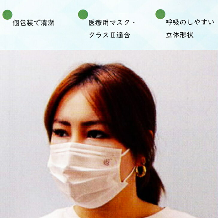 サージカルマスク 個別包装 50枚入 1箱 ふつうサイズ 白 医療用マスク クラス適合 呼吸がしやすい 立体形状 サージカルMASK JIS T9001適合審査合格品 STARDAY株式会社