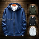 パーカー メンズ ジップアップパーカー スウェット ジップパーカー 長袖 秋物 春服 フード付き ジャケット トップス アウター 羽織り ゆったり かっこいい(4)