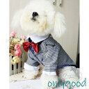 犬服 千鳥格のタキシード シャツ&ネックレス ペットグッズ ビッグサマー 小型犬?中型犬 ドレス ワンちゃん服 チワワ服
