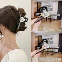 ヘアクリップ ヘアアクセサリー バンスクリップ 髪留めクリップ ヘアアクセ アクセサリー ヘアーアクセサリー 韓国 薔薇 ローズ 花 パール リボン 大きめ