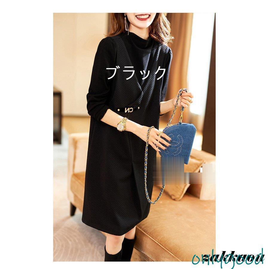 ニットワンピース レディース ワンピース 30代 40代 50代 秋冬 膝丈 セーター ニット ロング丈 きれいめ 大人 上品 秋 冬 長袖 体型カバー 通勤 着痩せ