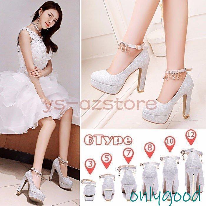 美脚パンプス ブライダルシューズ ウェディング靴 ハイヒール ローヒール ウェディングドレスに欠かせない結婚式 発表会 2次会 シルバー