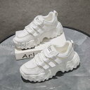 スニーカーレディース厚底スニーカーダッドスニーカースポーツシューズシンプル運動靴合わせやすい3色履きやすい滑り止め通気設計春(4)