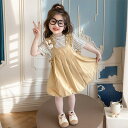 子供服 Tシャツ ワンピース キャミソール 上下セット キッズ 女の子 2点セット キッズ 春夏 花柄 バルーン袖 半袖 トップス ジャンパースカート 結婚