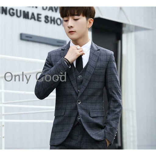 【スーパーSALE/激安】 メンズスーツ スリーピース スーツ チェック柄 ボーダー柄 カジュアル セットアップ メンズ 紳士服 面接 スリム ビジネス 仕事 スーパーセール10%
