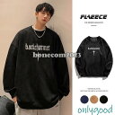 メンズパーカープルオーバースウェットトップスクルーネックメンズファッションおしゃれ秋服スリム