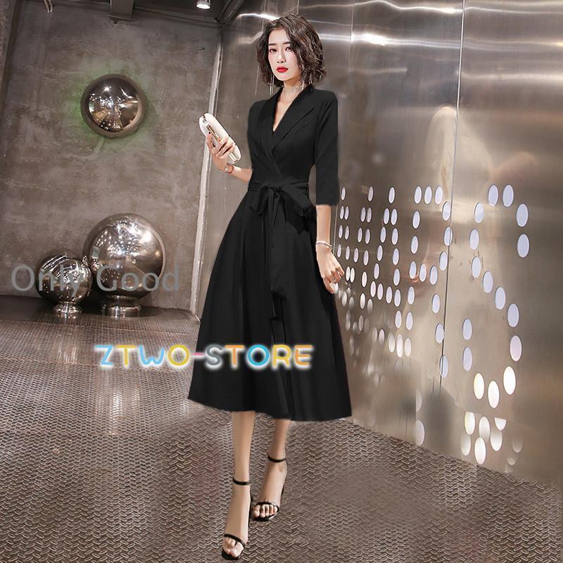 カシュクールドレス パーティードレス 結婚式 お呼ばれドレス 20代 30代 40代 50代 黒 ロングドレス 袖あり Aライン 大きいサイズ 3L 上品 お呼ばれ