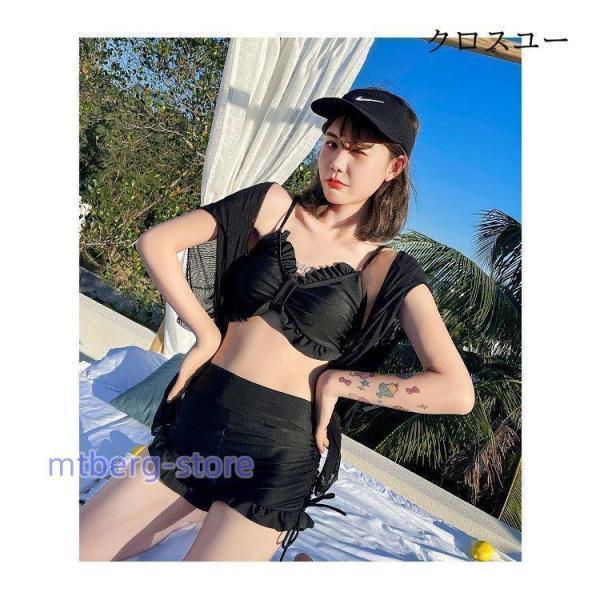 水着 レディース 体型カバー タンキニ 水着セット 水着 ビキニ フリル レース スカート フレア ママ水着 20代 30代 40代 海水浴 潜水 韓国風 可愛い