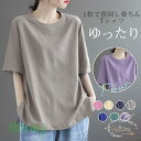 Tシャツ レディース 春 夏 トップス 半袖 tシャツ カットソー プルオーバー インナー ゆったり UVカット 大人 シルエット シンプル