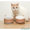 フードボウル 猫用 小型犬用 ペット食器 セラミックス 可愛い ピンク 猫柄 食器 陶磁器 焼き物ペット用 猫食器 餌やり 水やり用品