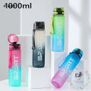 水筒 大容量 直飲み 運動水筒 1000ml グラデーション プラスチックボトル ジム 体操 ヨガ トレーニング 登山 軽い 子供 大人 スポーツ コップ(3)