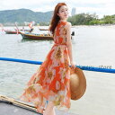 リゾートワンピース 旅行 夏 サマードレス リゾート レディースドレス ビーチドレス スカート 海辺 着痩せ 20代30代40代