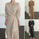 シャツワンピース レディース ワンピース マキシ丈 Aライン ロング ズ ゆったり でかけ オシャレ 20代 30代