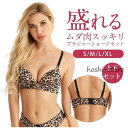 ブラジャーショーツセット 脇高 豹柄 ブラショーツセット レース 谷間 盛れる 育乳 バストアップ 補正脇肉 ブラセット 下着女性 上下セット