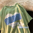 英語文字 プリント 半袖 可愛い Tシャツ 普段着 半袖 女性Tシャツ レディース ハット柄 tシャツ ゆったり ティシャツ