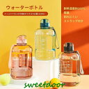 水筒 ウォーターボトル 2300ML 2L 2リットル 大容量 ストラップ付き プラスチック 軽量 ジャグ クリアボトル 透明 洗いやすい 漏れない ヨガ 水 スポーツ