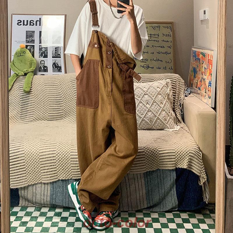 オーバーオール メンズ デッキパンツ デニム サロペット 作業着 ジーンズ カーゴパンツ ゆったり メンズ 春秋 ゆったり お洒落 20代 30代 40代
