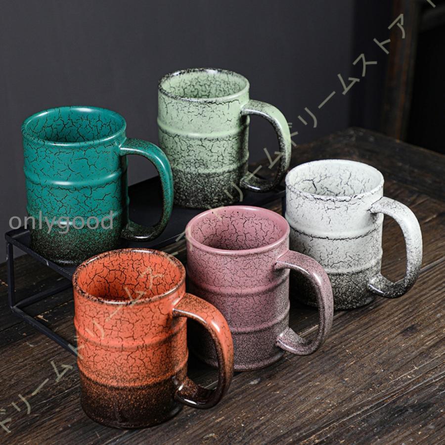 ヴィンテージ 陶器コーヒーカップ マグカップ コーヒー ドリンク 茶 おしゃれ 和風 無地 グラデーション色 食器 一人暮らしの男性と女性 プレゼント