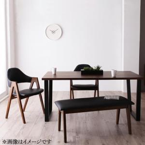 ダイニングセット ベンチ 天然木ウォールナット モダンテイスト 4点セット(テーブル+チェア2脚+ベンチ1脚) 幅150