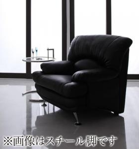 ハイバックソファ レザータイプ ソファ 木脚 1P