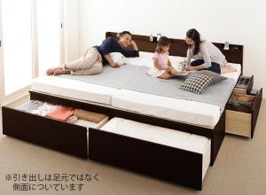 樂天商城 - お客様組立 大容量収納ファミリーチェストベッド 薄型スタンダードボンネルコイルマットレス付き B+B ワイドK200