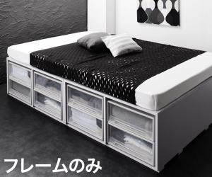 樂天商城 - 衣装ケースも入る大容量デザイン収納ベッド ベッドフレームのみ 引き出しなし セミダブル 組立設置付