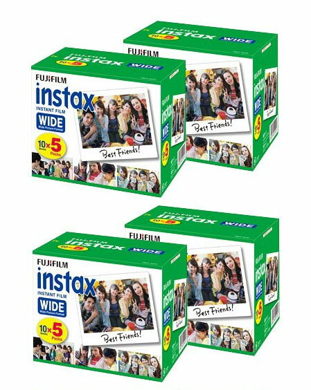 富士フィルム(FUJIFILM) インスタントフィルム チェキワイドフィルム instax WIDE K R 5 (WIDE専用) 50枚入り×4個セット  　※結婚式・2次会、パーティー、イベント等の撮影用にもどうぞ♪　