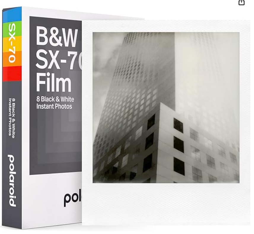 Polaroid インスタントフィルム 6005 B&W Film for SX-70 モノクロフィルム 8枚入り 