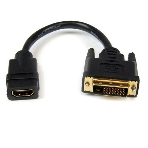 StarTech HDDVIFM8IN HDMI - DVI-D変換ケーブルアダプタ (20cm HDMI メス - DVI オス ) 【同梱配送不可】【代引き不可】【沖縄 北海道 離島配送不可】